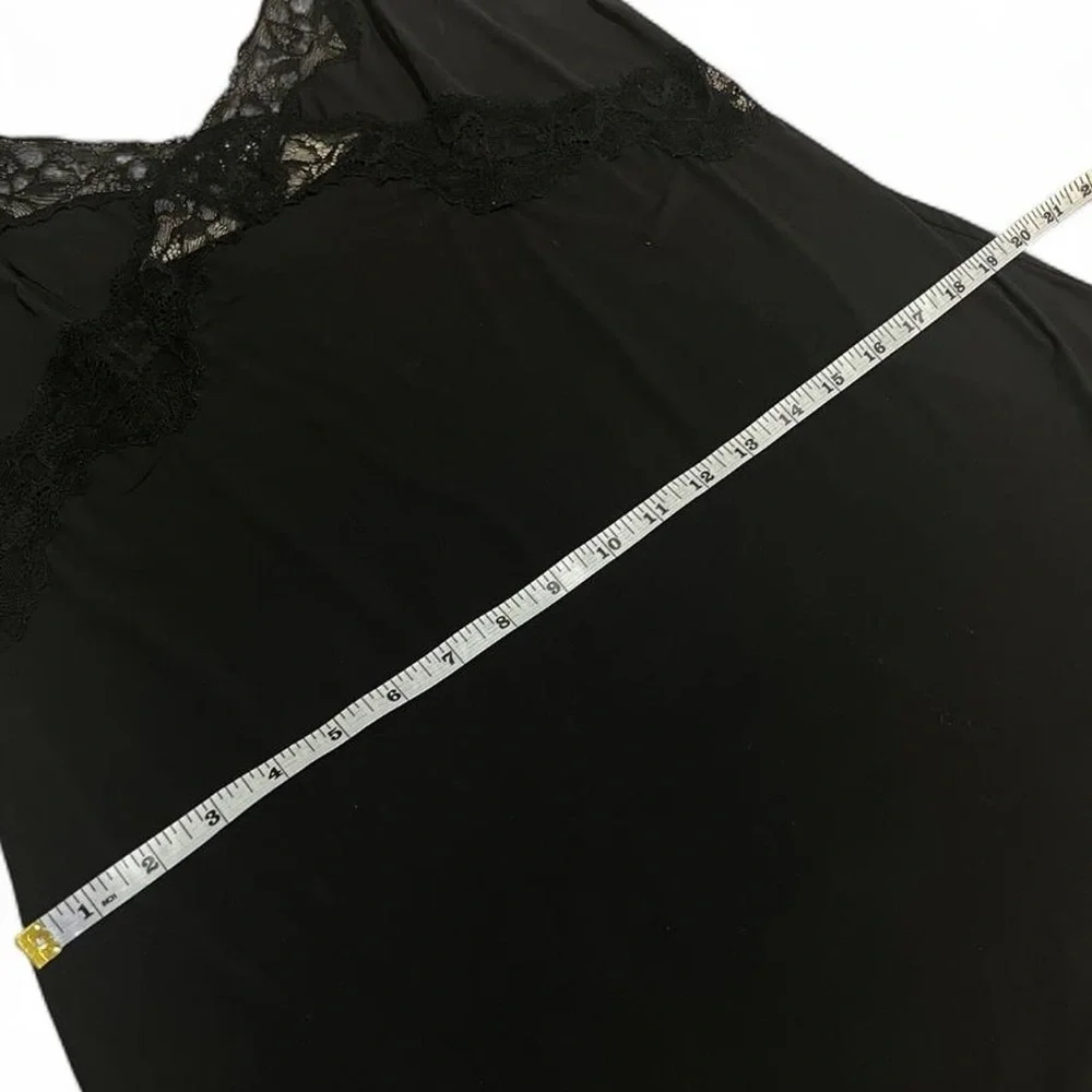 Victoria’s Secret Lace Trim Satin Slit Mini Slip Dress Lingerie VS Size Large - Picture 5 of 8